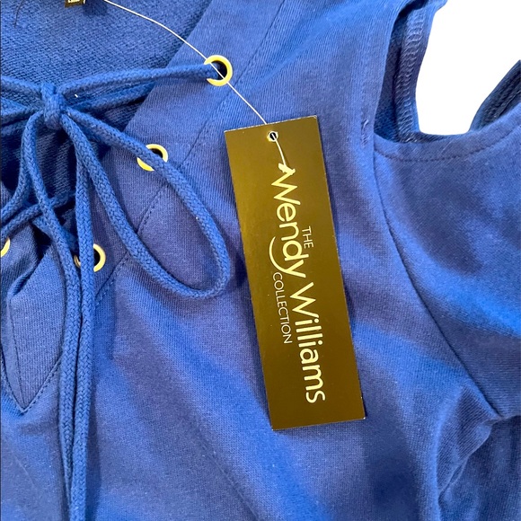 WENDY WILLIAMS COLD SHOULDER LIGHTWEIGHT SWEATSHIRT - NWT - Picture 3 of 7